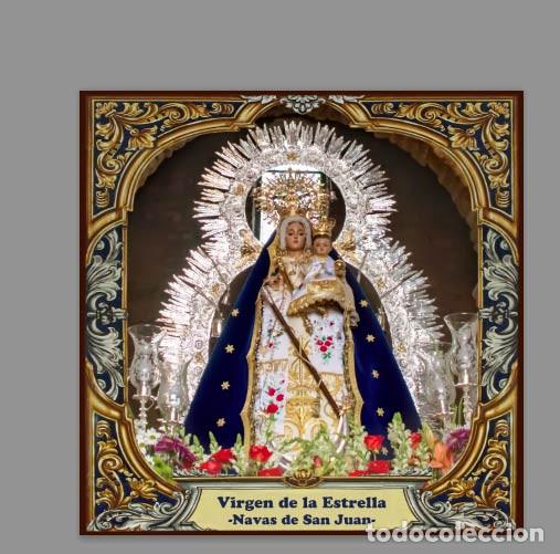 Nuovo: Azulejo 15x15 ctm de la Virgen de la Estrella de las Navas de San Juan (Jaen)