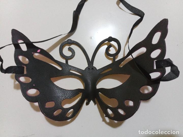 Nuevo: M&aacute;scara disfraz mariposa oro y rosa - Foto 3