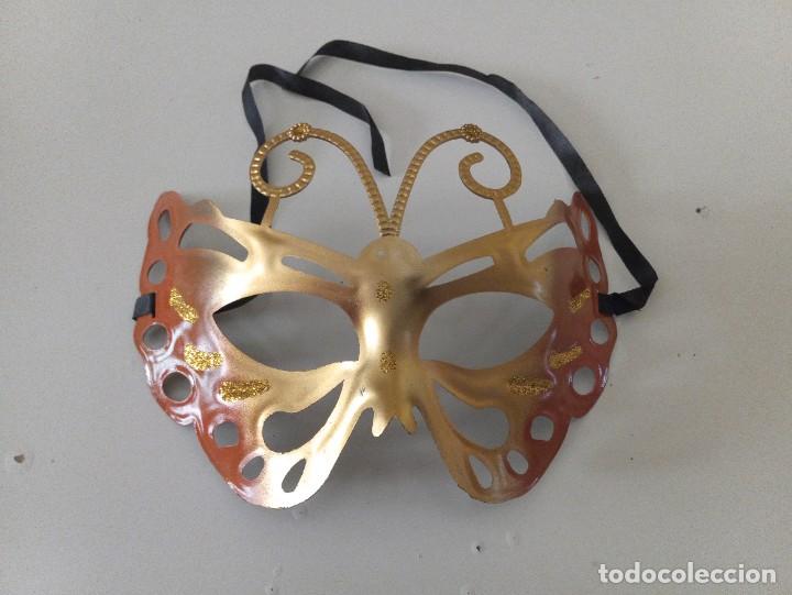 Nuevo: M&aacute;scara disfraz mariposa naranja y oro - Foto 5