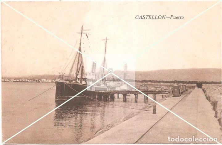 Nuevo: BARCO DE VAPOR EN EL PUERTO GRAO DE CASTELLON A&Ntilde;O 1912