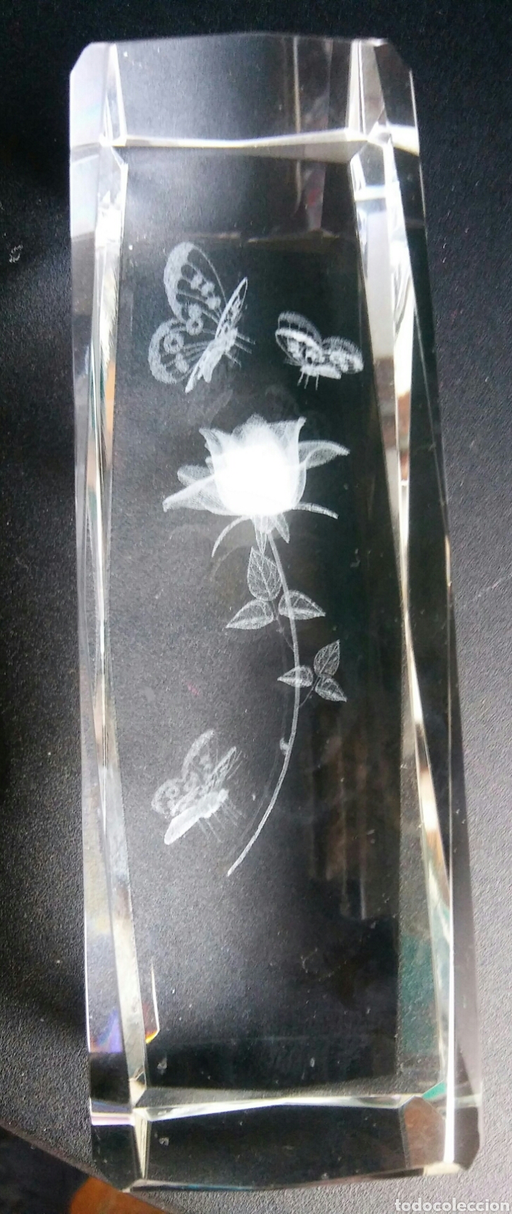 Nuevo: 3D cristal - cubo con rosa y mariposas - Foto 5