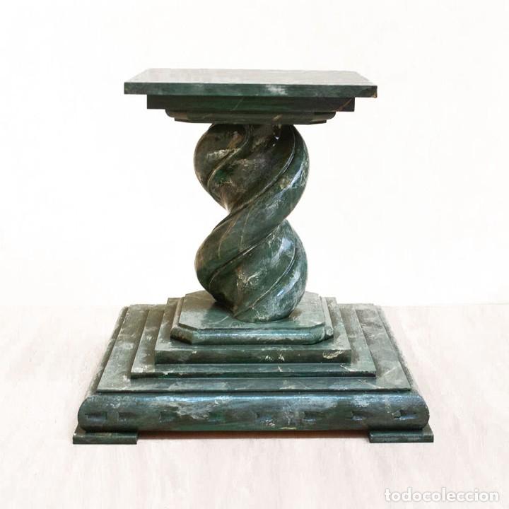 Nuevo: Pedestal pie imitaci&oacute;n m&aacute;rmol verde - Foto 1