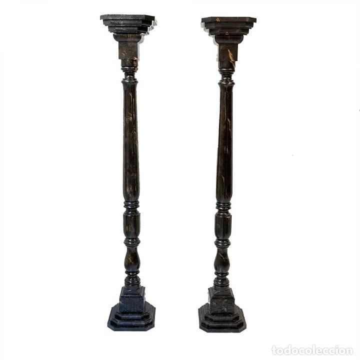 Nuevo: Pies columnas maceteros con imitaci&oacute;n a m&aacute;rmol negro - Foto 1