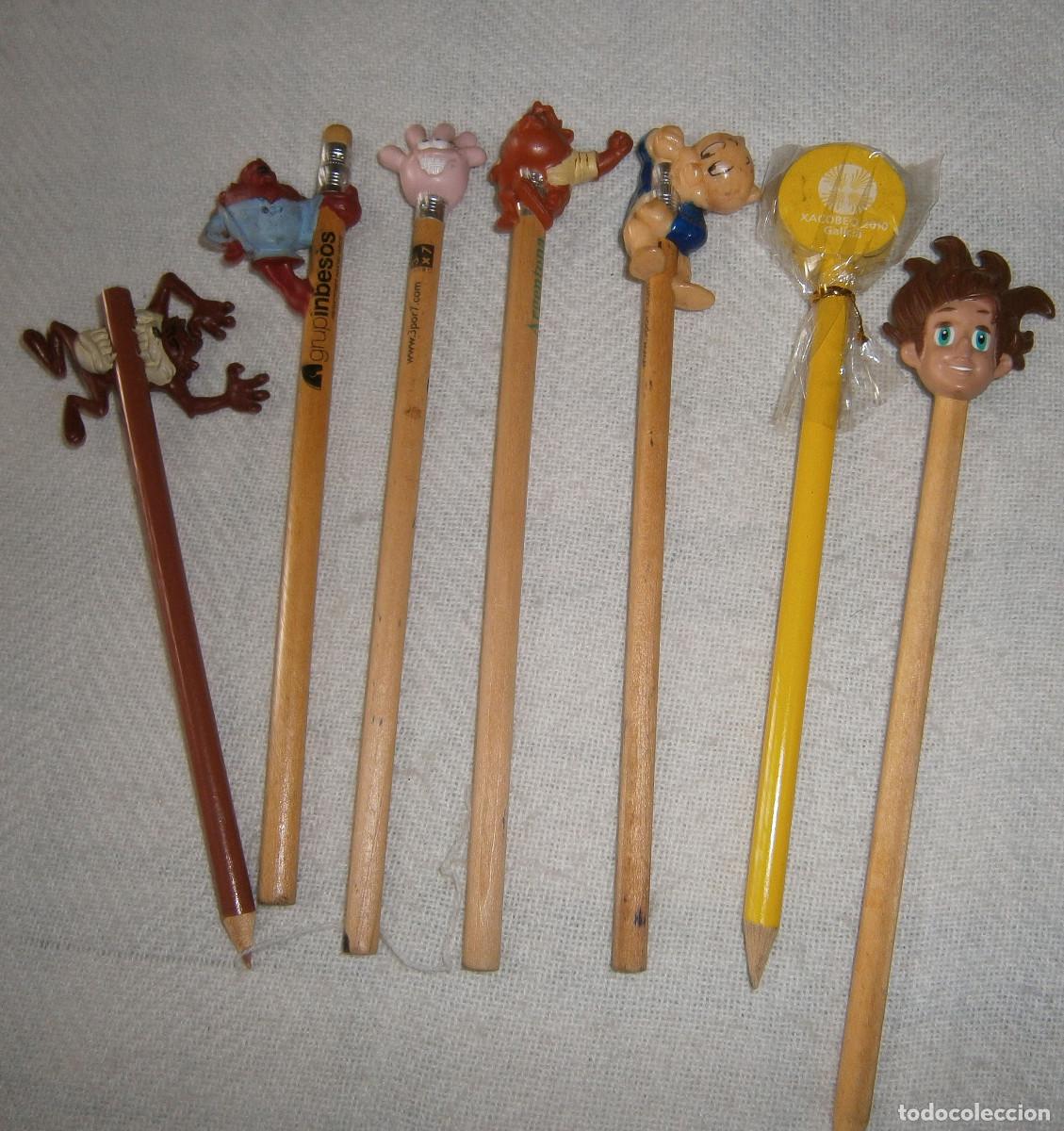 Nuevo: lapices con mu&ntilde;ecos PVC lote de siete - Foto 2