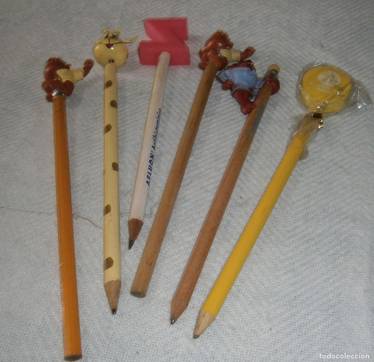 Nuevo: lapices con mu&ntilde;ecos PVC lote de seis - Foto 2
