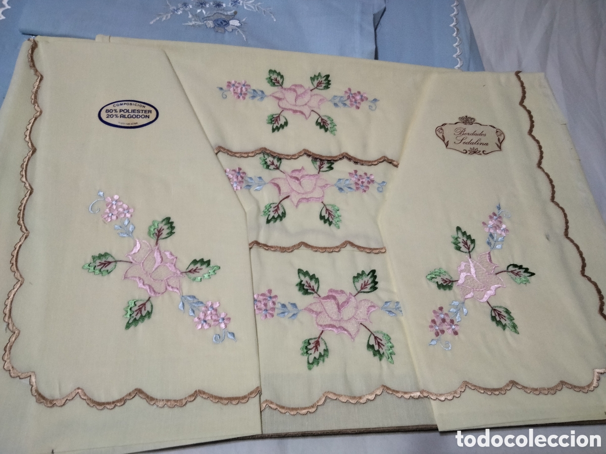 Nuevo: Antiguas s&aacute;banas bordadas - Foto 1