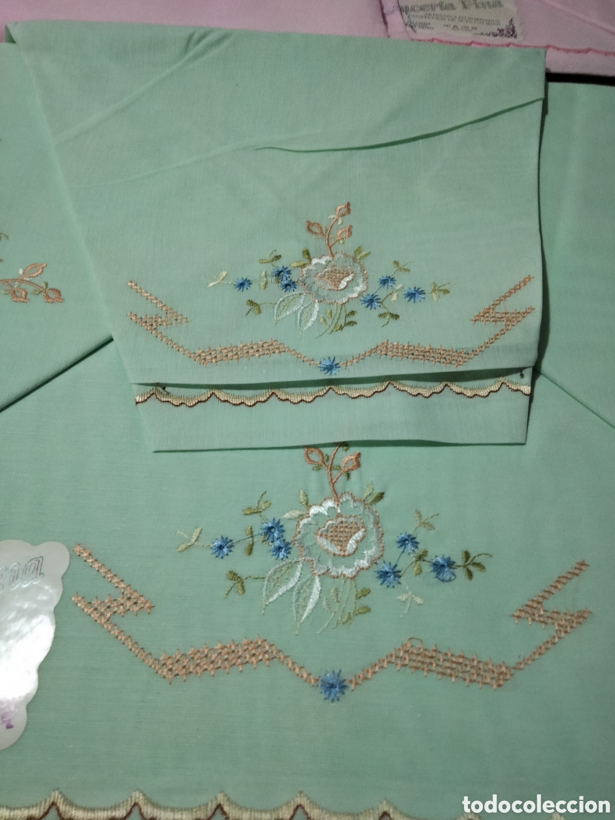 Nuevo: Antiguas s&aacute;banas bordadas - Foto 3