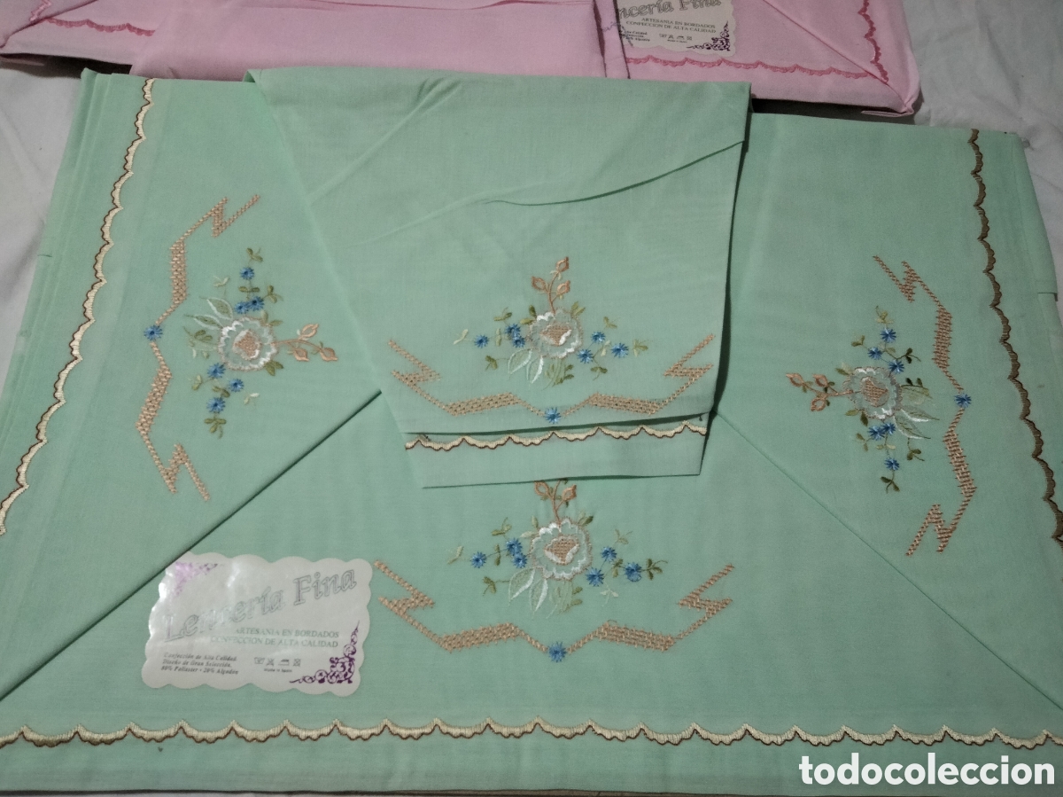 Nuevo: Antiguas s&aacute;banas bordadas - Foto 1