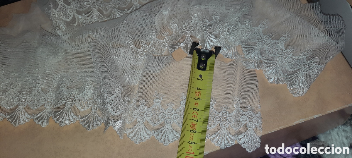 Neuf: 1.60 m de encaje.0.9 cmt.nuevo.para virgen de vestir o confecci&oacute;n