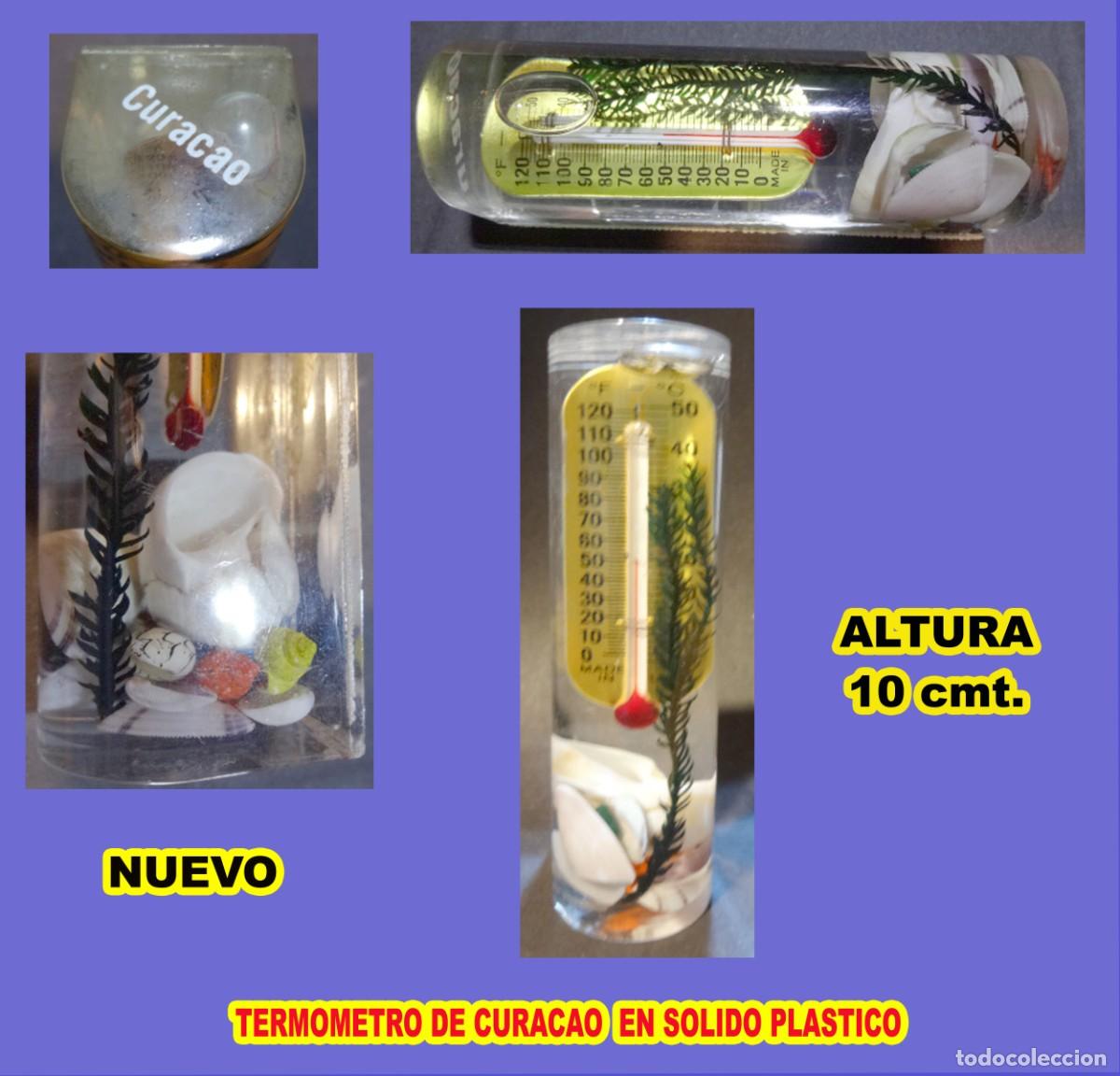 Nuevo: TERMOMETRO CON MOTIVO DE CURACAO Y CLIP 2 PARA NOTA CUTTY SARK WHISKY LOTE Y CORAZON