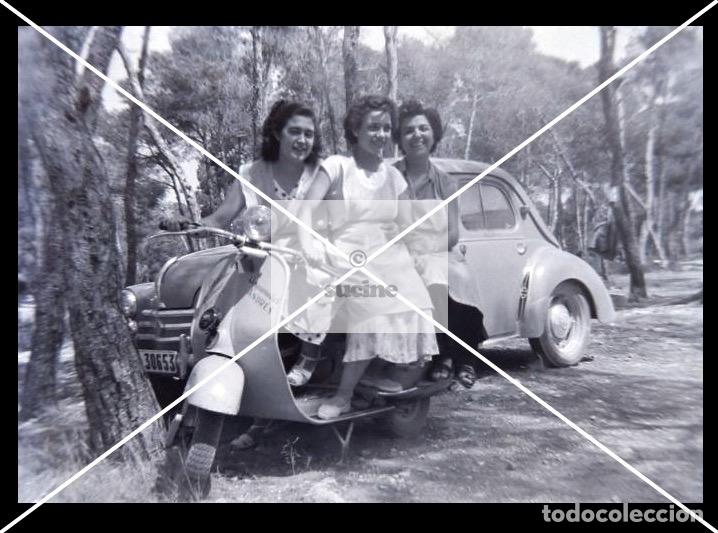 Nuevo: GENTE DE CASTELLON EN EL RECUERDO 3 JOVENES CON UNA MOTO VESPA EN EL PINAR DEL GRAO A&Ntilde;OS 60