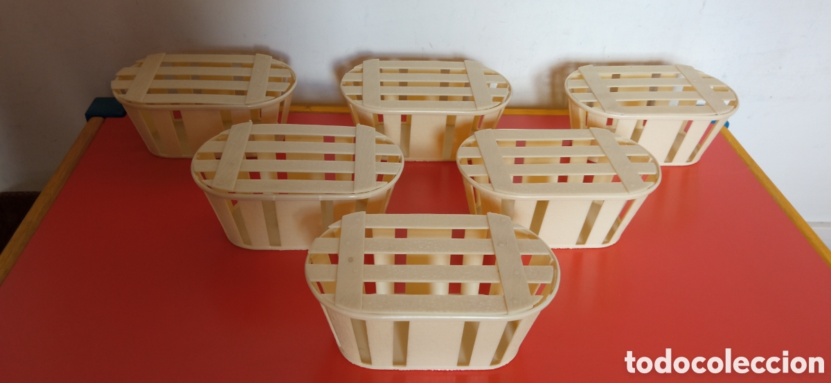 Nuovo: LOTE DE 6 CESTA / BARQUITA PARA RELLENAR CON CARAMELOS,ETC...TALLERES AVENIDA - IBI 80'S.NUEVOS.