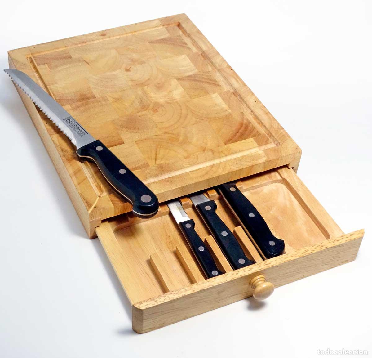 cajón organizador para cuchillos con tabla de c - Compra venta en  todocoleccion