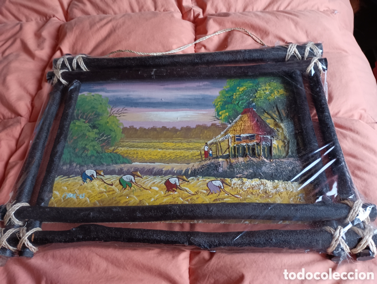 Nuevo: Cuadro de Campesinos Asi&aacute;ticos en campos - Foto 3