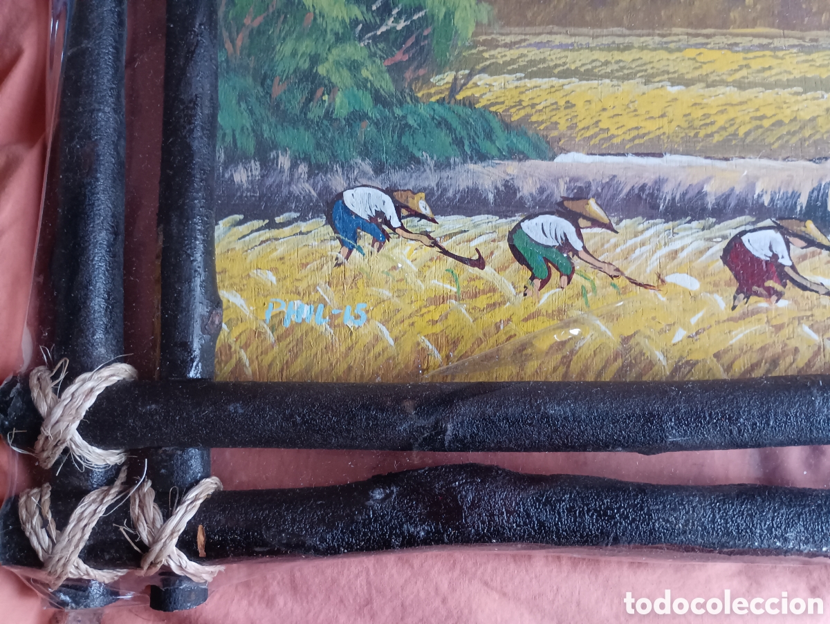 Nuevo: Cuadro de Campesinos Asi&aacute;ticos en campos - Foto 5