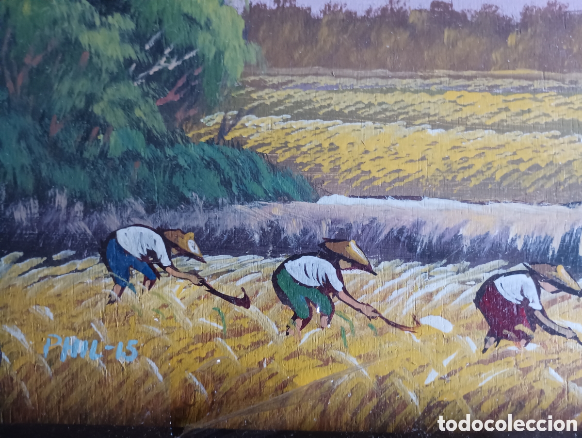 Nuevo: Cuadro de Campesinos Asi&aacute;ticos en campos - Foto 7