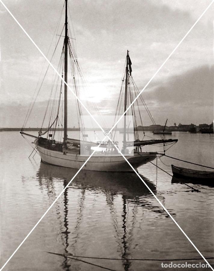Neu: CASTELLON EN EL RECUERDO MAGNIFICO CONTRALUZ EN LA DARSENA DEL PUERTO EN 1915
