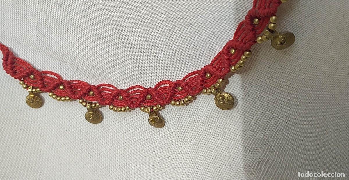 Nuevo: Tobillera Artesanal de la India Rojo Granate - Foto 4