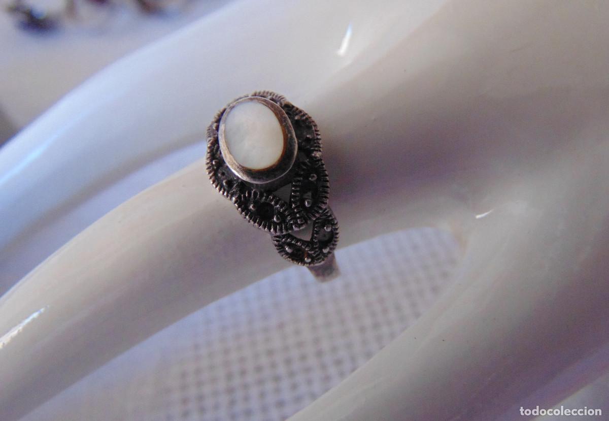 Nuevo: SORTIJA - ANILLO DE PLATA CON CONTRASTE Y NACAR- - Foto 11
