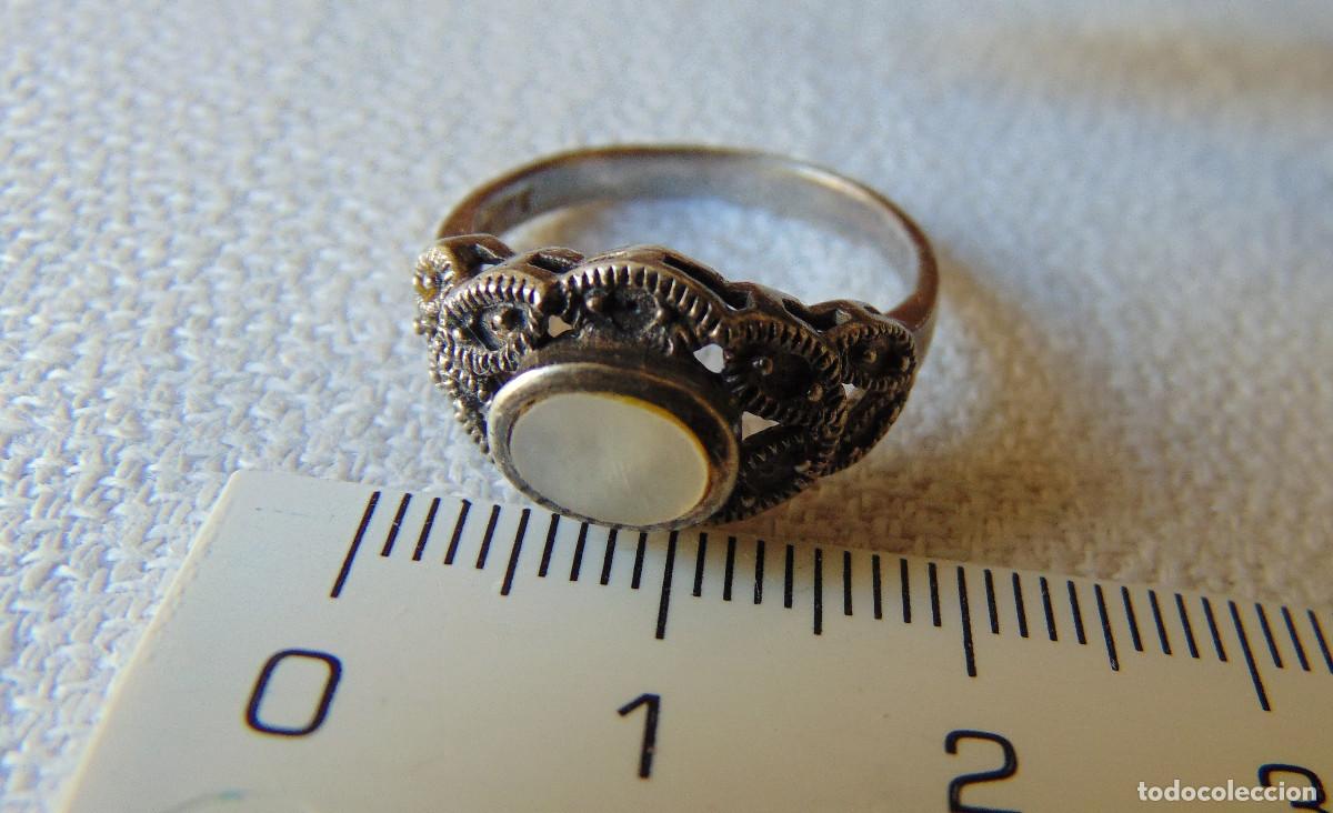 Nuevo: SORTIJA - ANILLO DE PLATA CON CONTRASTE Y NACAR- - Foto 13