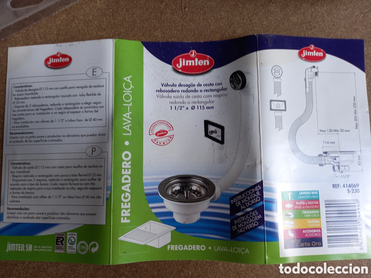 Nuevo: Fregadero V&aacute;lvula desag&uuml;e de cesta con rebosadero redondo o rectangular - Foto 2