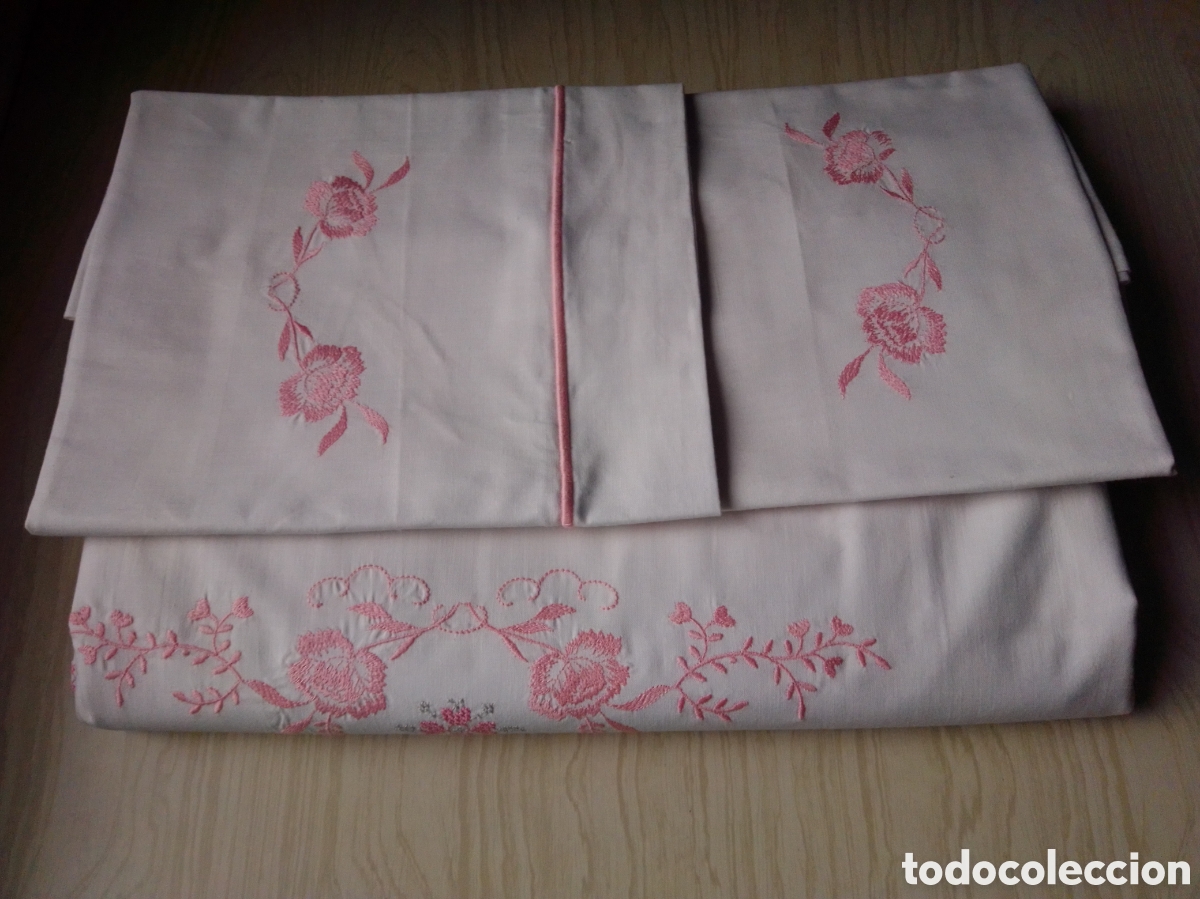 Nuevo: S&Aacute;BANA ALGOD&Oacute;N BORDADA (CAMA MATRIMONIO 135 cm.) - Foto 2