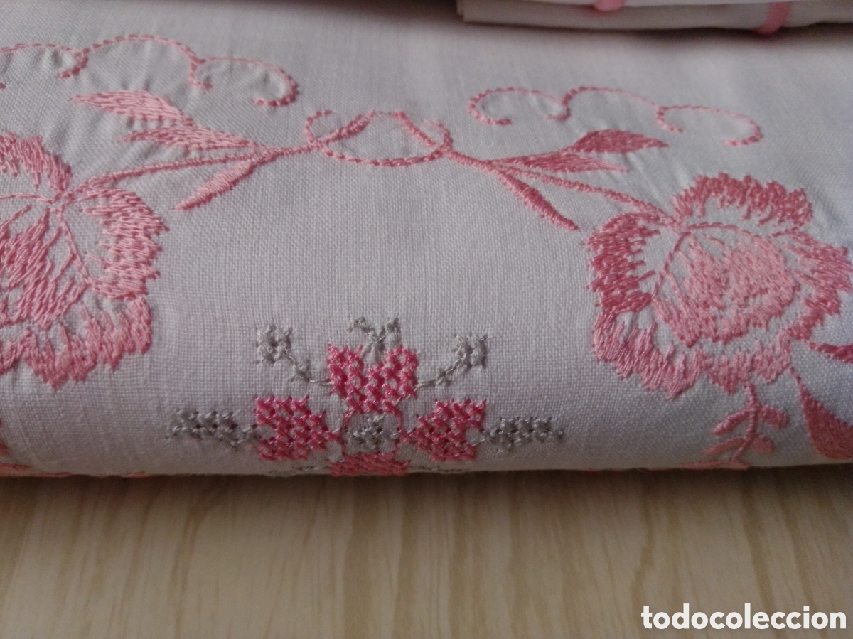 Nuevo: S&Aacute;BANA ALGOD&Oacute;N BORDADA (CAMA MATRIMONIO 135 cm.) - Foto 3