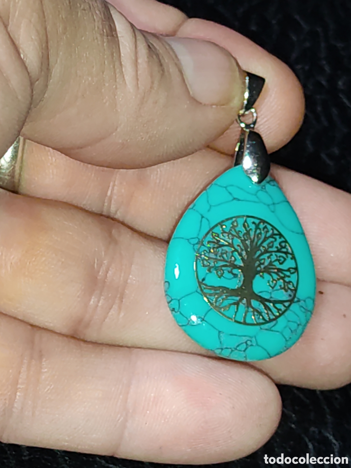 Nuevo: Colgante turquesa con el &aacute;rbol de la vida. - Foto 1
