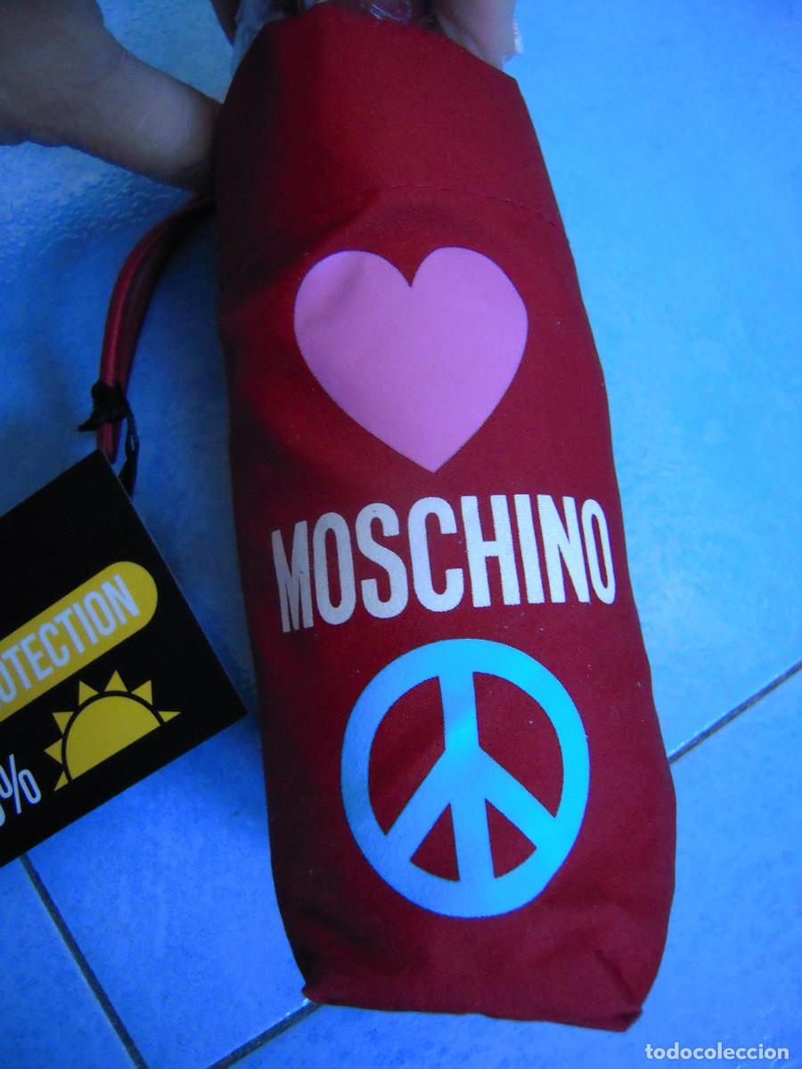 Nuevo: Paraguas plegable Moschino granate - Foto 1