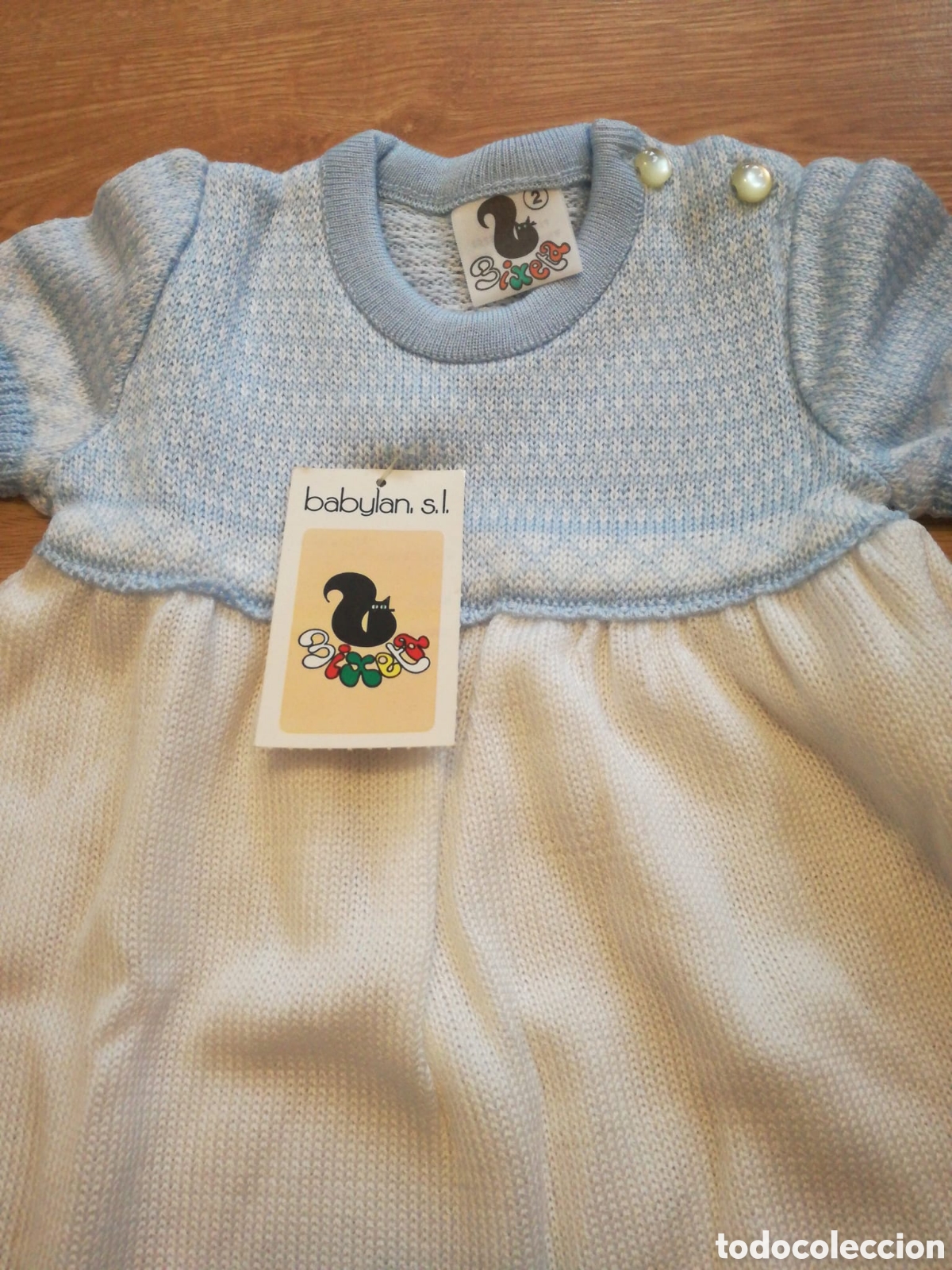 Nuevo: Vestido Punto Beb&eacute; Blanco y azul - Foto 3