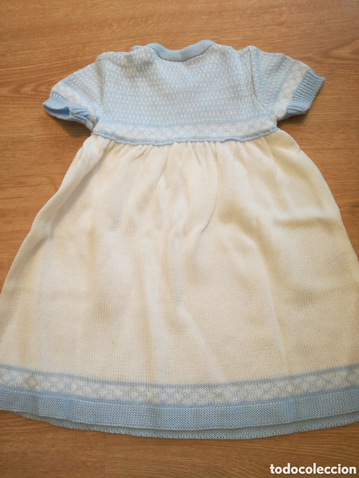 Nuevo: Vestido Punto Beb&eacute; Blanco y azul - Foto 4