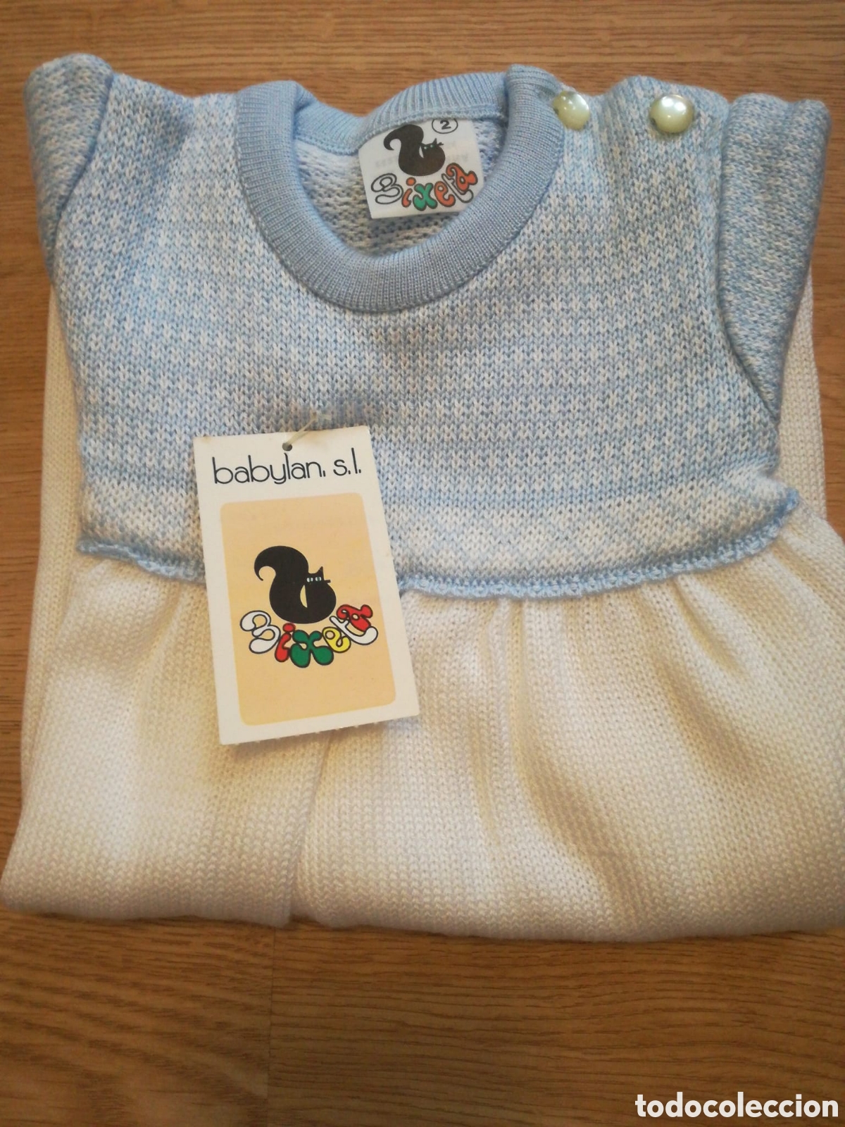 Nuevo: Vestido Punto Beb&eacute; Blanco y azul - Foto 5