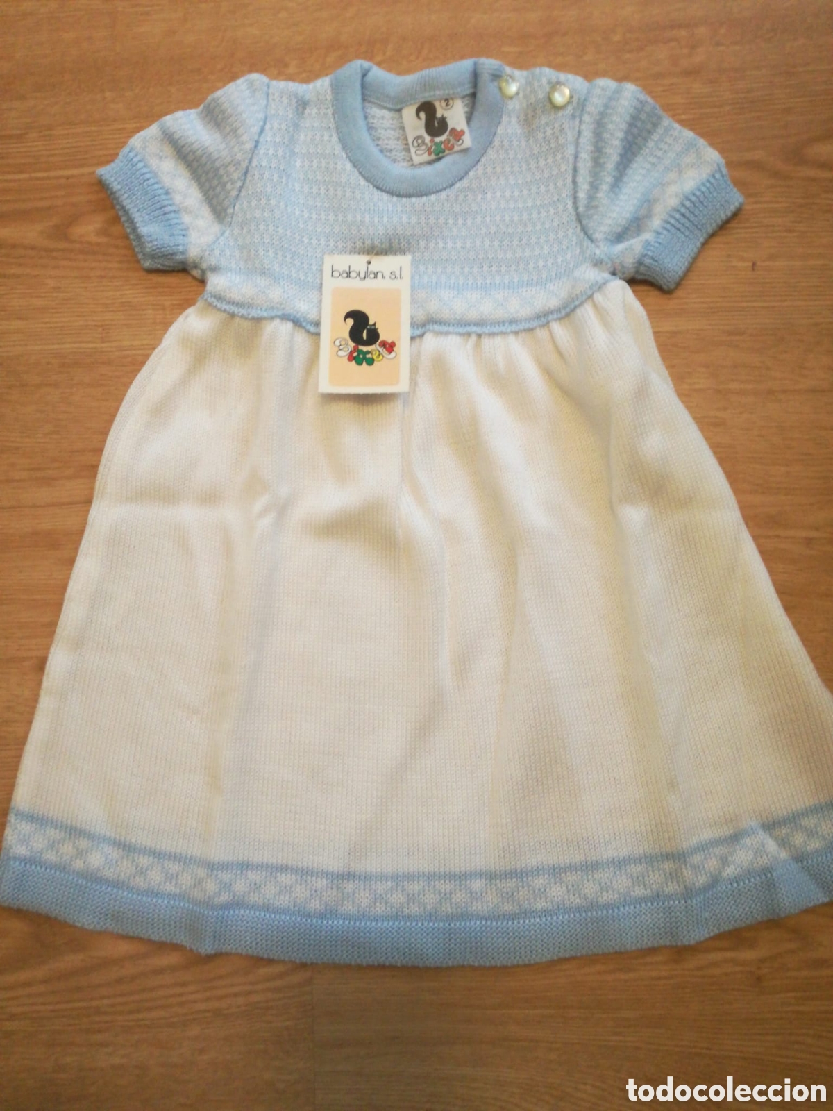 Nuevo: Vestido Punto Beb&eacute; Blanco y azul - Foto 1