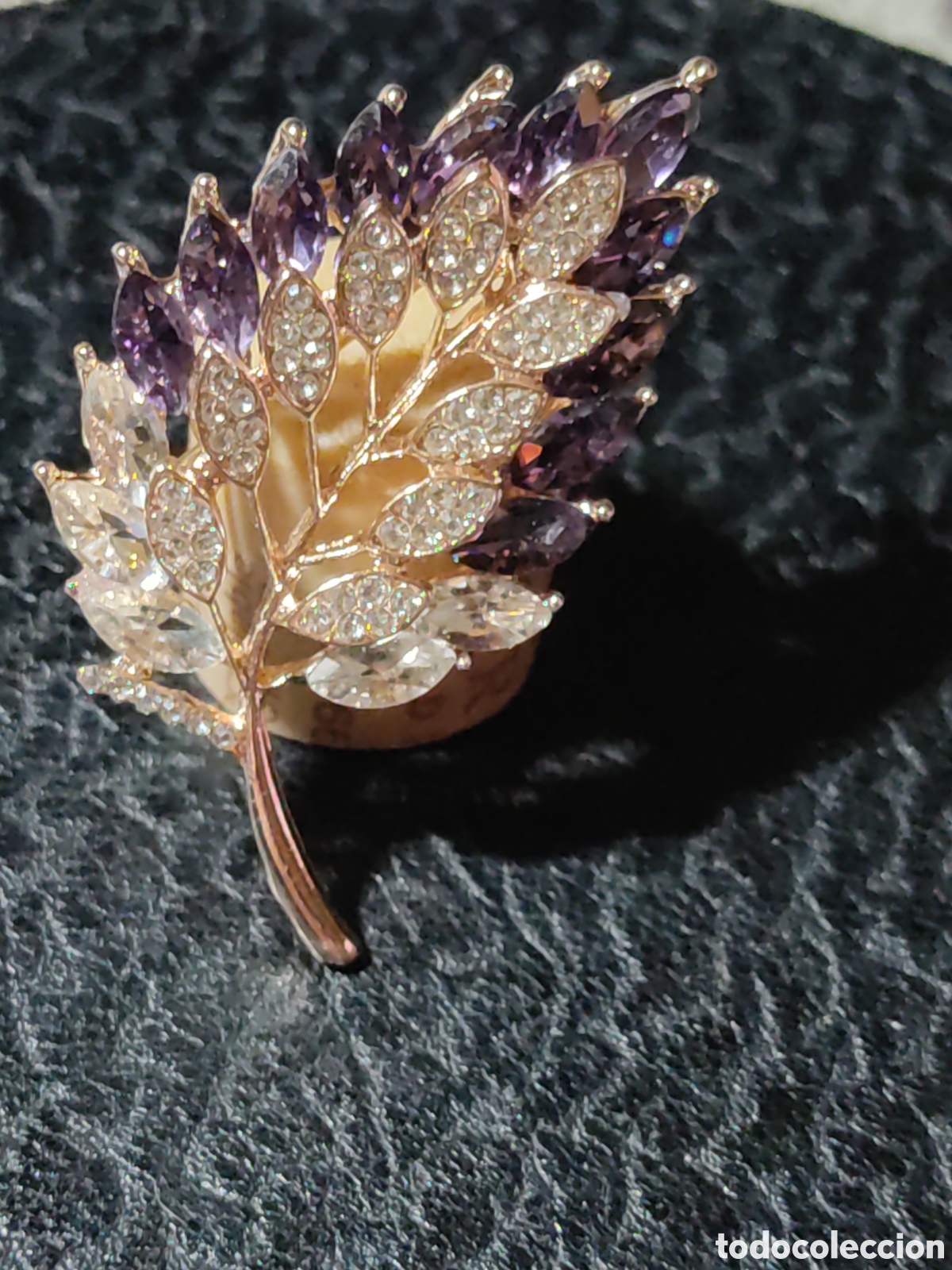 Nuevo: Bonito Broche hoja con cristales. - Foto 2