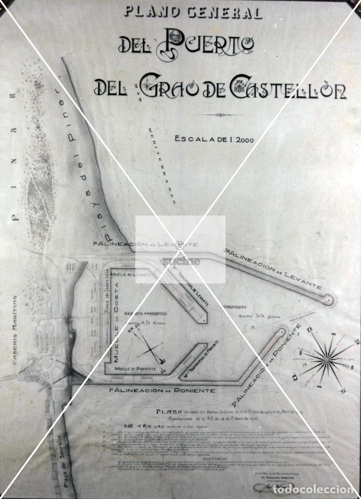 Nuevo: ANTIGUO PLANO DEL PROYECTO DEL PUERTO GRAO DE CASTELLON - Foto 1