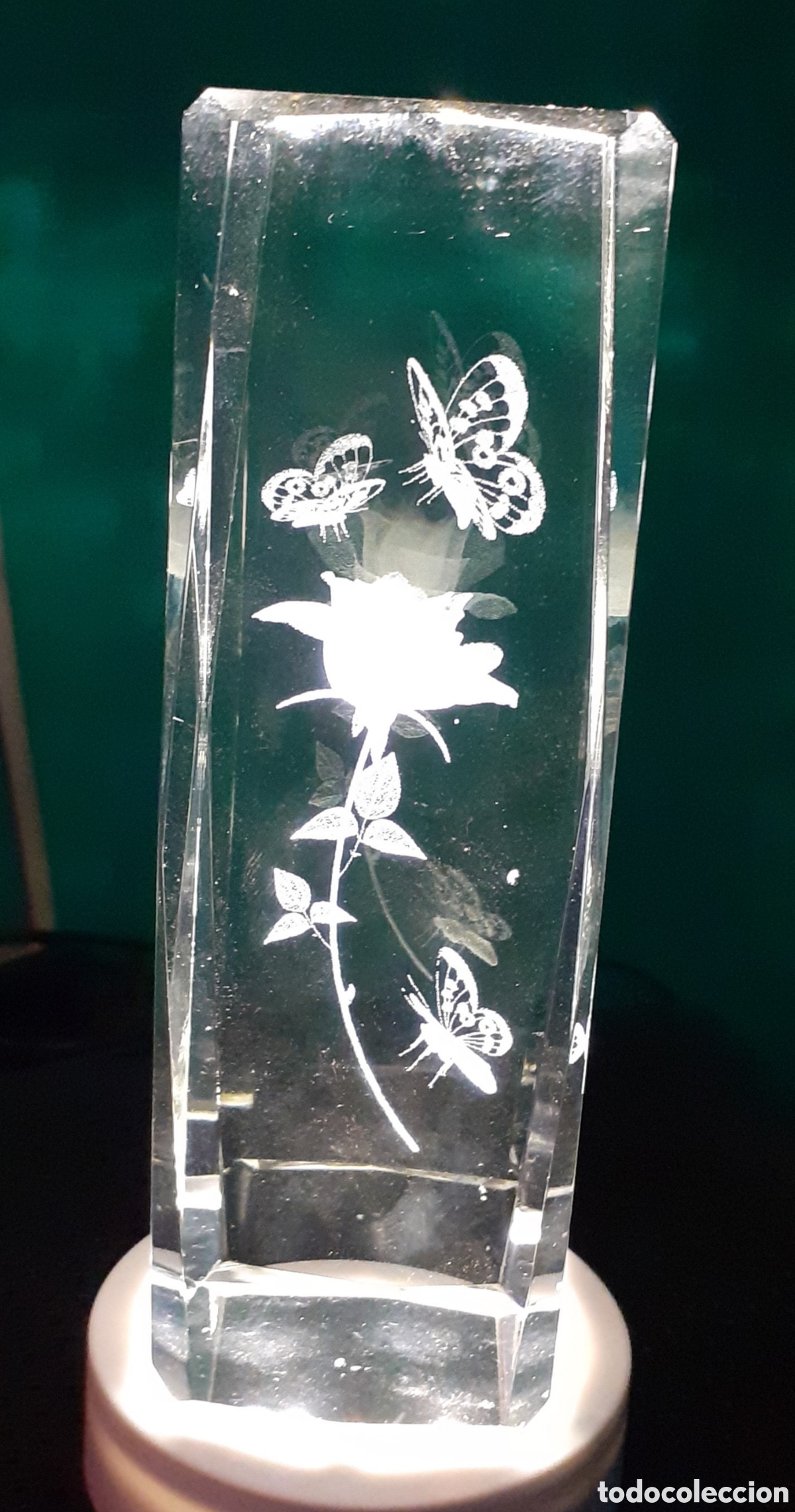 Nuevo: 3D cristal - cubo con rosa y mariposas - Foto 7