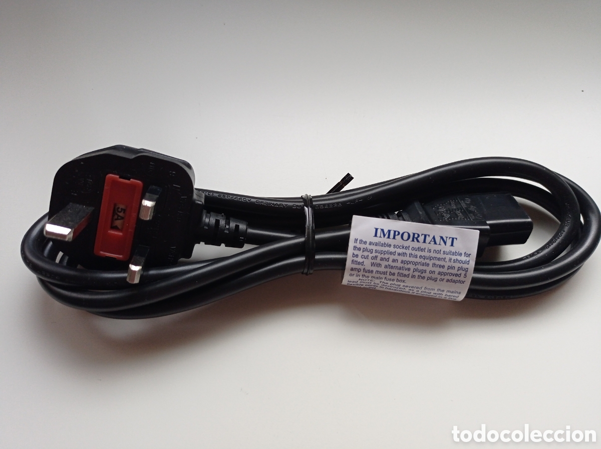 Nuevo: Cable alimentaci&oacute;n enchufe ingl&eacute;s con fusible de protecci&oacute;n - Foto 2