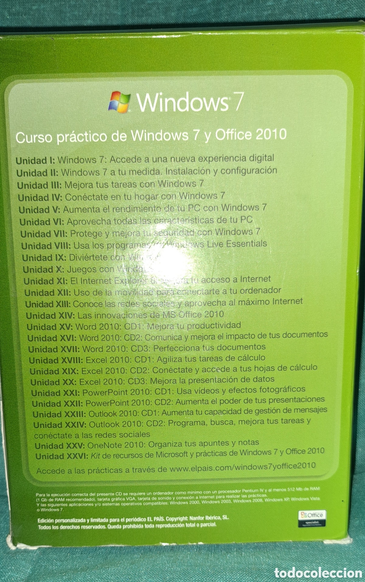 Nuevo: CURSO PR&Aacute;CTICO WINDOWS 7 Y OFFICE 2010, MICROSOFT, 26 CD SIN USAR - Foto 7