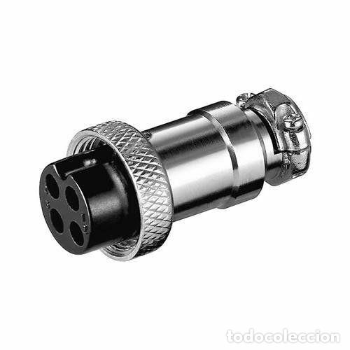 Nuevo: Conector micro aviacion aereo GX12 hembra de 4pin Gris - Foto 1