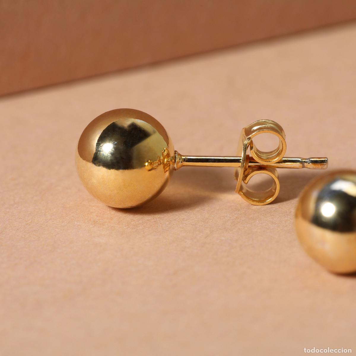 Nuevo: Pendientes bola plata de ley 925 ba&ntilde;ada en oro - Foto 6