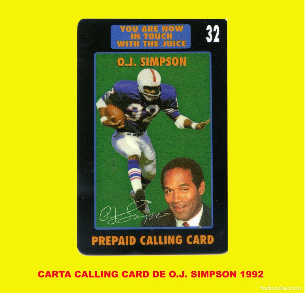 Nuevo: CARTA CALLCARD DE O.J. SIMPSON 1992 - Foto 1