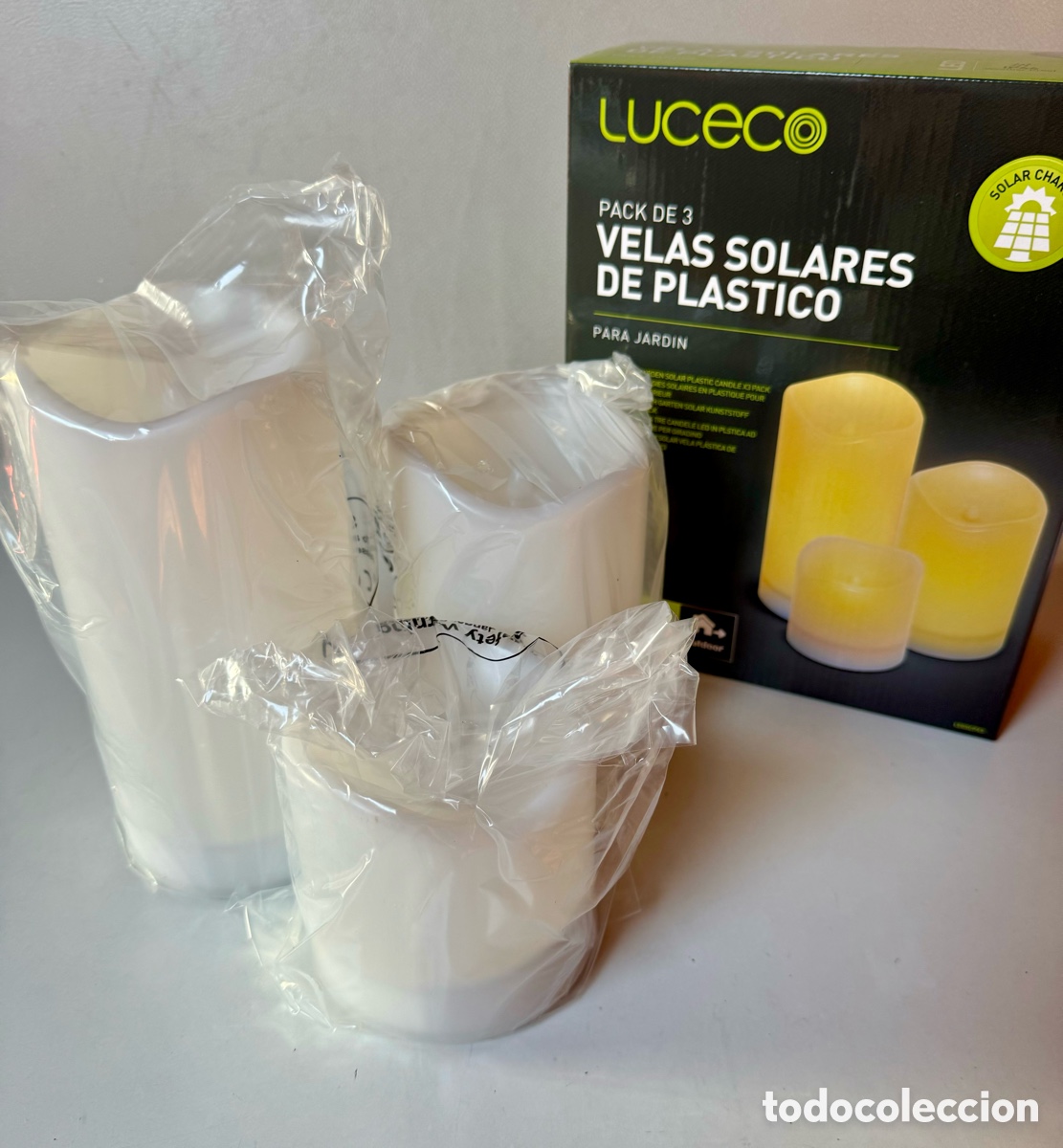 Nuovo: 3 VELAS SOLARES GRANDES