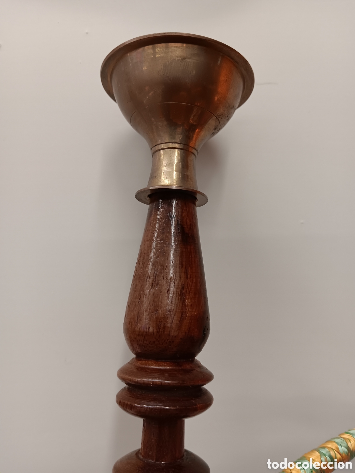 Nuevo: Cachimba de lat&oacute;n y madera. Decoracion 36 cm - Foto 3
