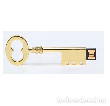 Nuevo: Pendrive Pen Drive USB Cl&eacute; 8GB Llave dorada - Foto 1