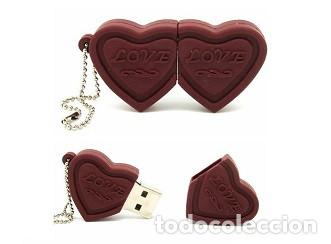 Nuevo: Pendrive Pen Drive USB Cl&eacute; 64GB Chocolate en forma de corazon - Foto 1