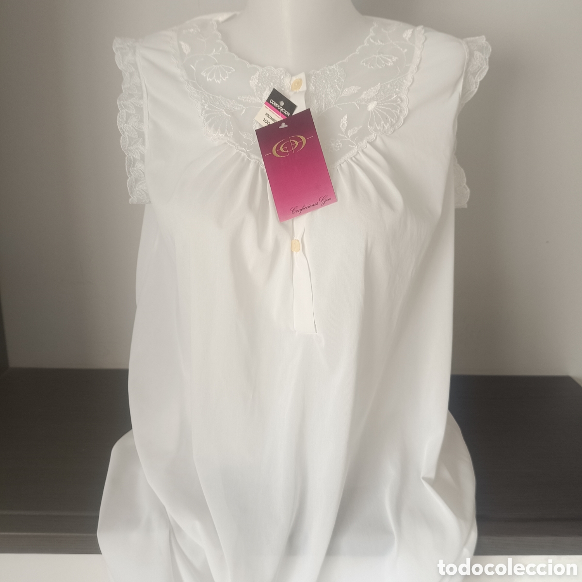 Nuevo: Camis&oacute;n blanco Transparente escote Goa - Foto 6