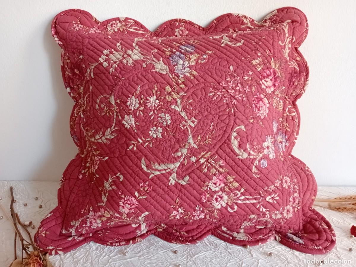 Nuevo: Funda de almohada acolchada en algod&oacute;n estampado vintage, 50x48 cm. - Foto 3