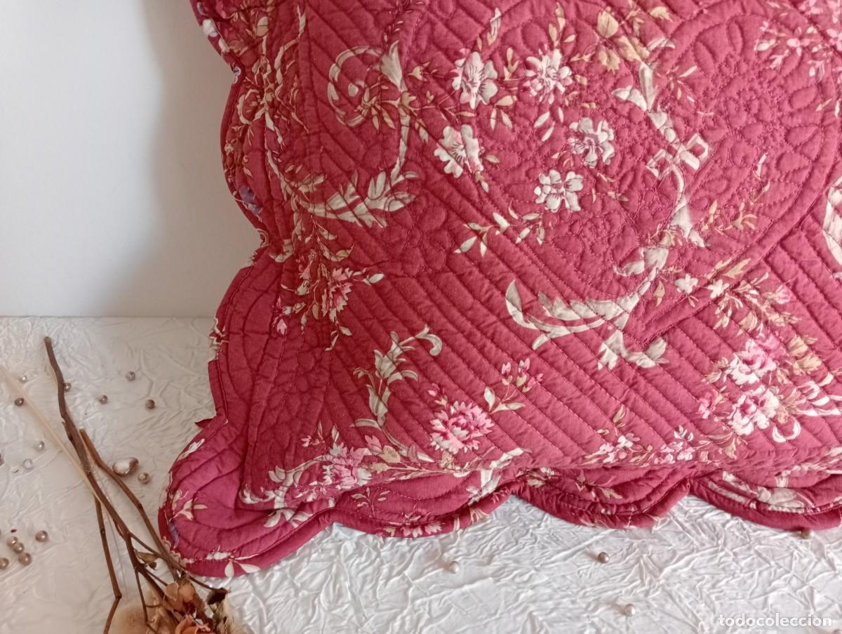 Nuevo: Funda de almohada acolchada en algod&oacute;n estampado vintage, 50x48 cm. - Foto 5
