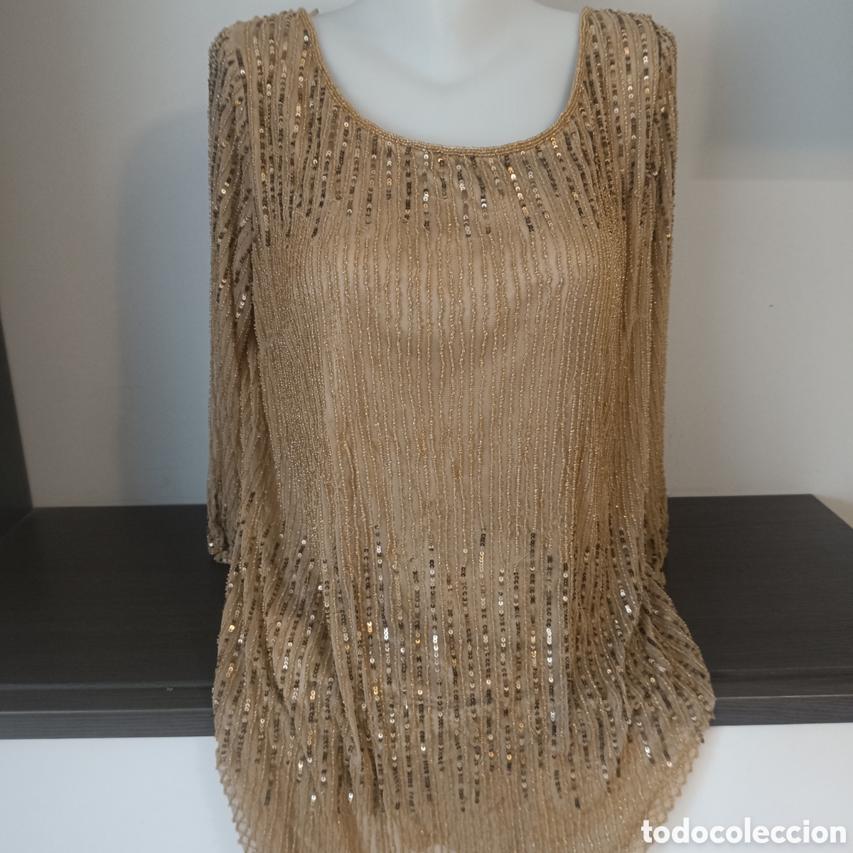 Nuevo: Vestido Dorado El Corte Ingles - Foto 3