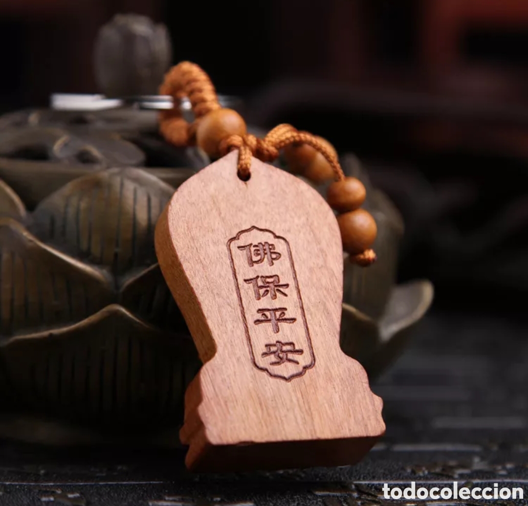 Nuevo: Llavero amuleto madera. Buda meditando. Protecci&oacute;n - Foto 2